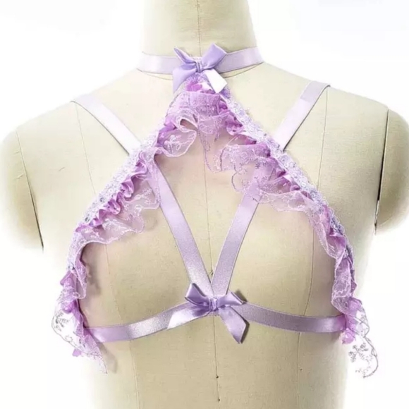BOHO PRINCESS Other - 2 LEFT PURPLE RUFFLED COQUETTE RAVE CLUB FESTIVAL HARNESS